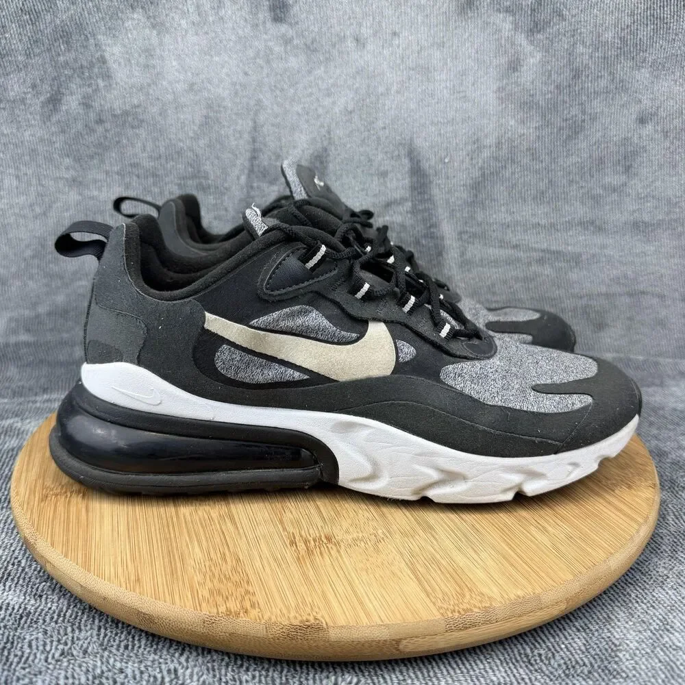Nike Air270 React Shoes Mens Size 8.5 Black Mesh Running Sneakers AO4971-001